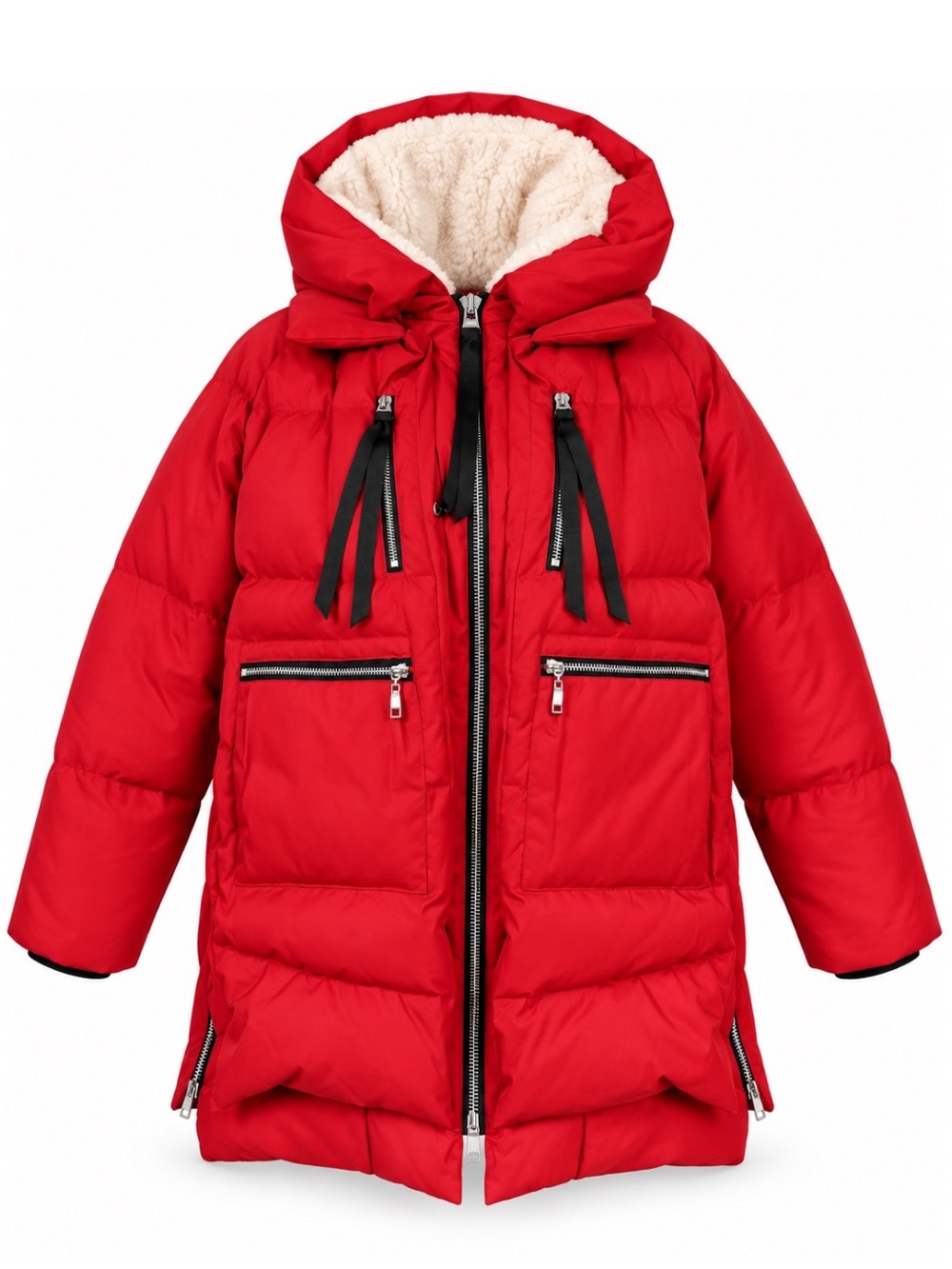 Orolay 092 Universe Red Thickened Down Puffer Jacket Warm Hooded Coat Womens S
